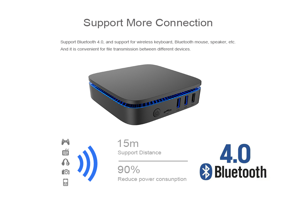 AK1 Licensed Windows 10 64Bit Mini PC Intel Celeron J3355 4GB/32GB SATA 3.0 USB3.0 Type-C AC WIFI Gigabit LAN Bluetooth