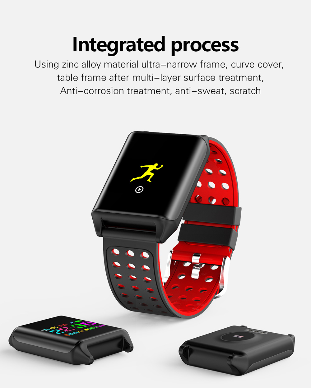 LYNWO M7 Smart Bracelet Heart rate Blood Oxygen Blood Pressure Monitor Fitness Tracker IP67 Water Resistant Compatible With IOS Android Stainless Steel - Black