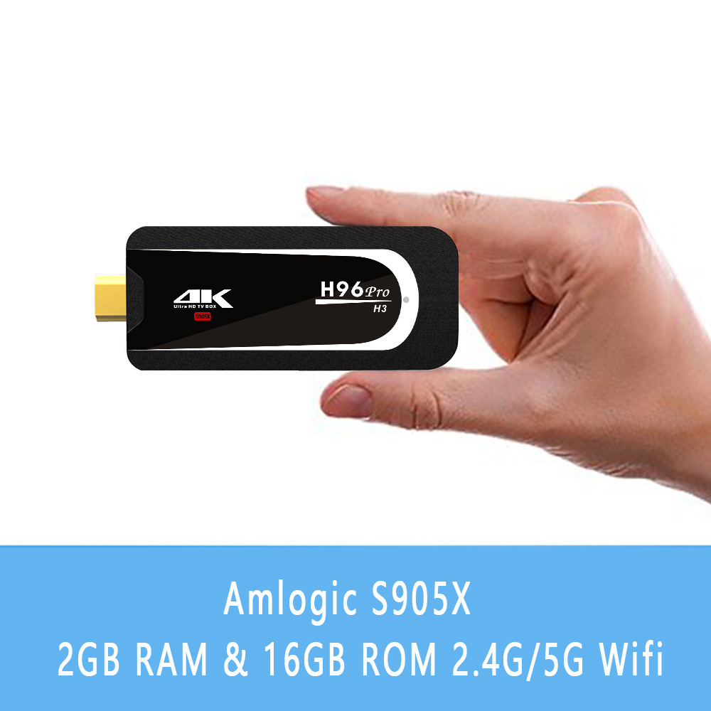 H96 PRO H3 Android 7.1 2GB/16GB Amlogic S905X 4K TV Dongle 2.4G/5G WIFI Bluetooth HDMI HEVC H.265 Decoding VP9 HDR