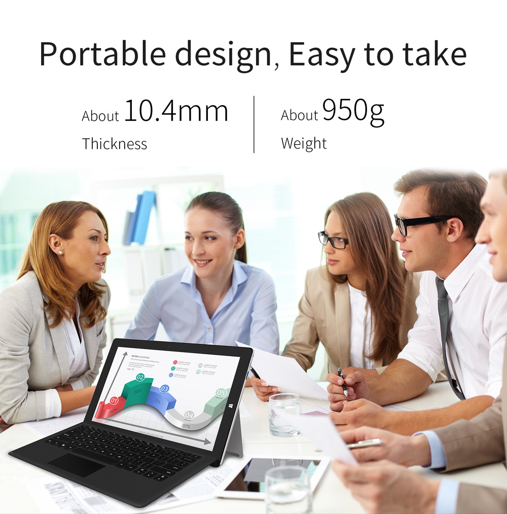 Jumper EZpad 6 Plus Tablet Intel Apollo Lake N3450 Quad Core 11.6 Inch 1920 x 1080 Windows 10 6GB RAM 64GB eMMC - Black+Silver