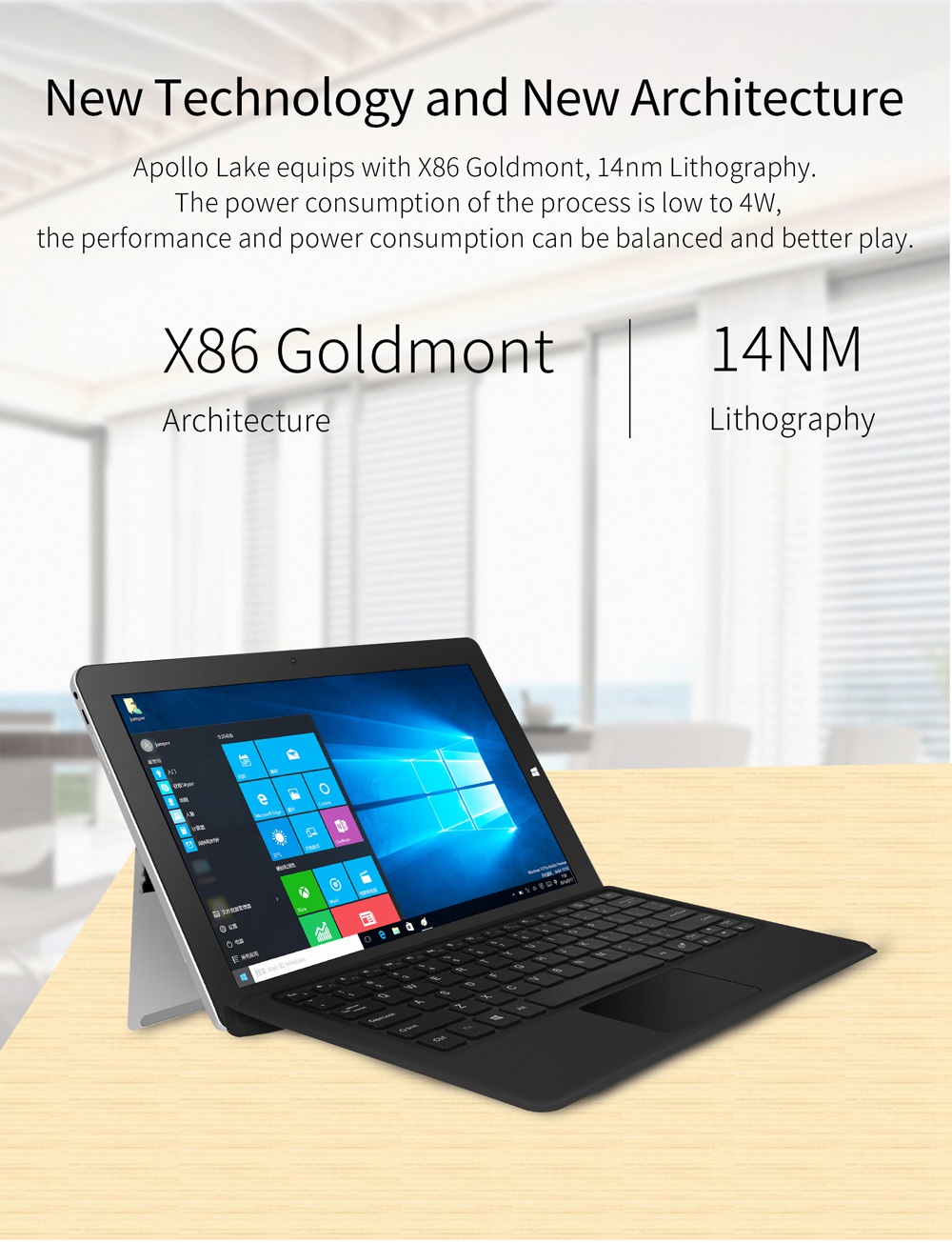 Jumper EZpad 6 Plus Tablet Intel Apollo Lake N3450 Quad Core 11.6 Inch 1920 x 1080 Windows 10 6GB RAM 64GB eMMC - Black+Silver