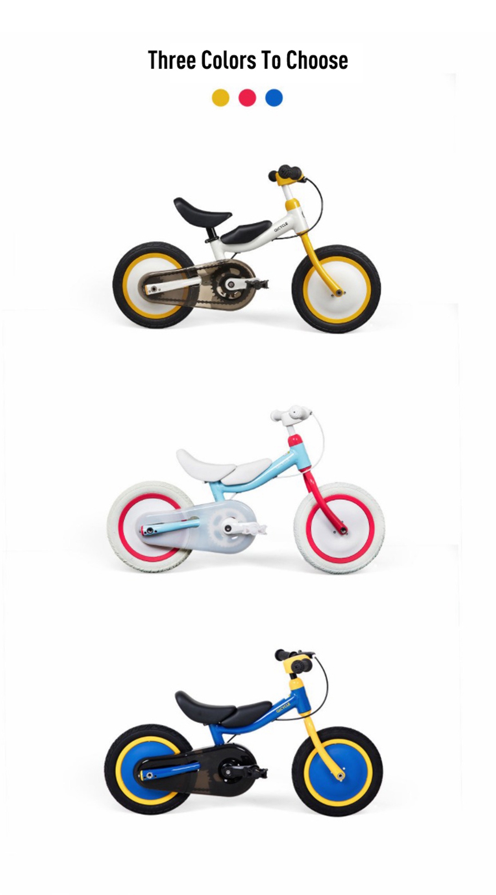 Xiaomi Mijia QiCycle Dual Use Safe Bike For Children Tricycle Scooter Ergonomic Design - Blue + Yellow