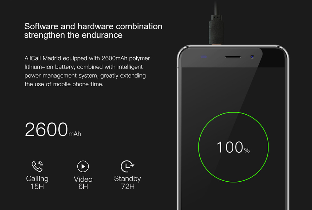 AllCall Madrid 5.5 Inch Smartphone HD 2.5D Curved Screen 8.0MP Camera 8GB MT6580A Quad Core Android 7.0 2600mAh - White