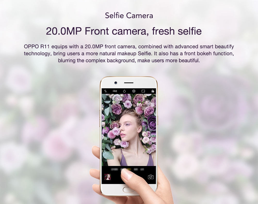 OPPO R11 5.5 Inch Smartphone Android 7.1 16.0MP + 20.0MP Dual Rear Cam + 20.0MP Front Cam Snapdragon 660 FHD Screen 4GB 64GB VOOC Flash Charge - Rose Gold