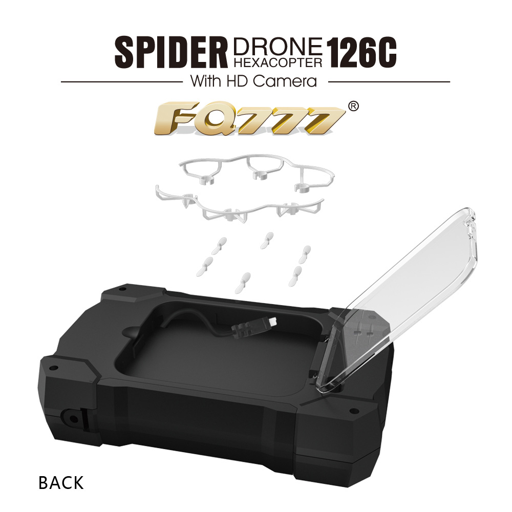 Bundle FQ777-126C MINI Spider Drone RTF White + Extra 3.7V 25C 220mAh Battery
