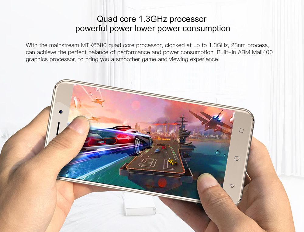 AllCall Madrid 5.5 Inch Smartphone HD 2.5D Curved Screen 8.0MP Camera 8GB MT6580A Quad Core Android 7.0 2600mAh - White