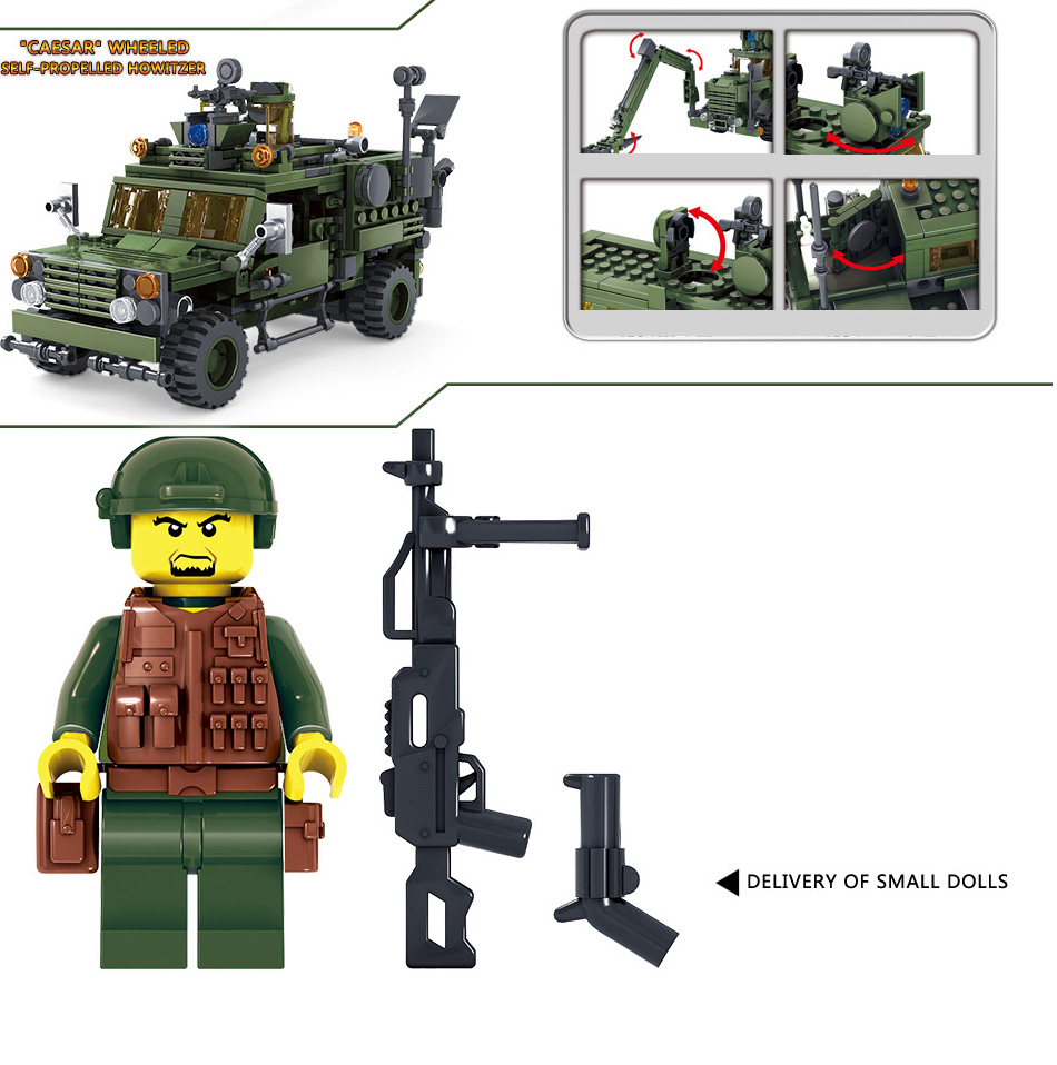 536PCS KAZI 84037 Building Blocks Field Army Educational Toys