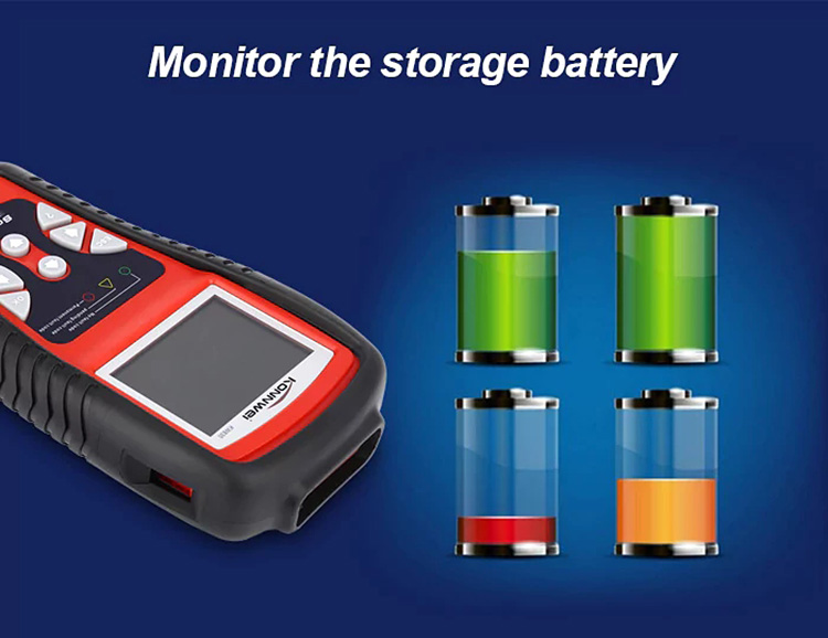 Konnwei KW830 OBDII Vehicle Diagnostic Scanner Tool Car Trouble Code Reader - Red + Black