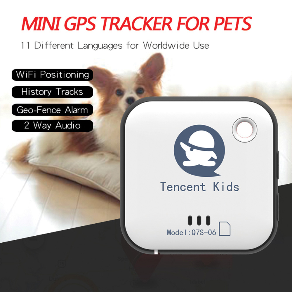 Tencent Mini GPS Tracker GSM GPRS GPS LBS WIFI Tracker Locator 2G Device SOS Alarm Voice Monitoring - Black