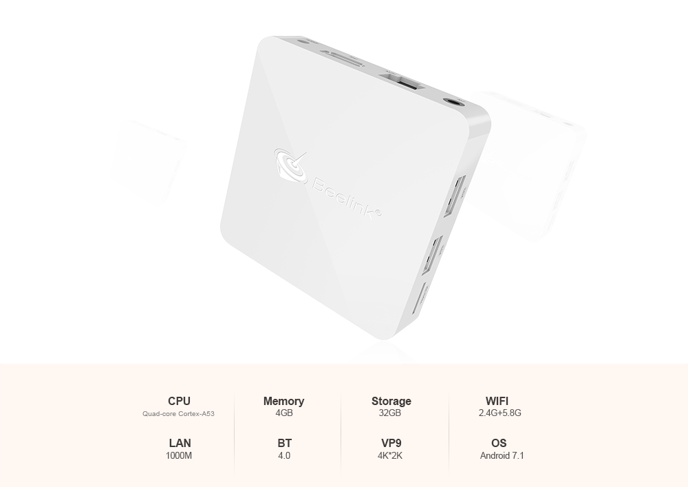 Beelink A1 4GB/32GB Android 7.1.1 RK3328 KODI 17.3 4K HDR TV Box 802.11ac WiFi Bluetooth 1000M LAN USB3.0 EU