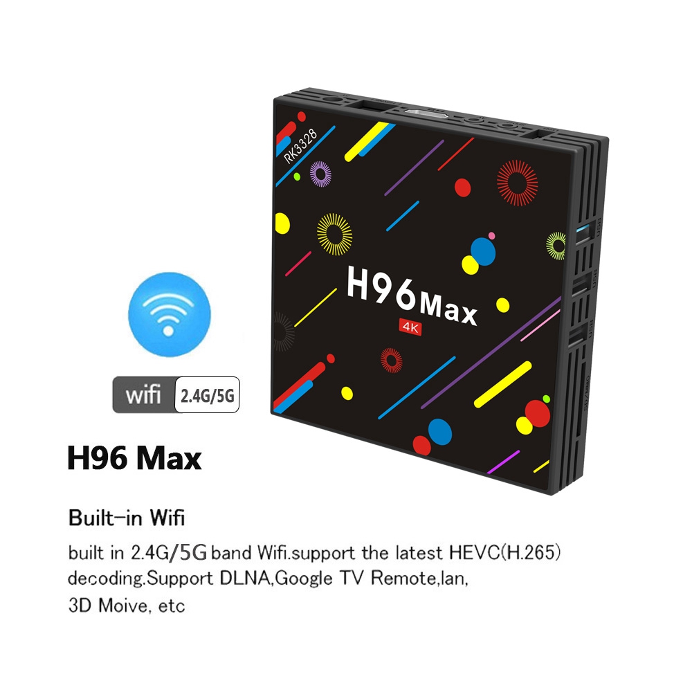 H96 MAX H2 Colorful Edition 4GB/32GB Android 7.1 RK3328 KODI 17.3 4K TV Box 2.4G/5G WiFi LAN Blutooth USB3.0 HDMI