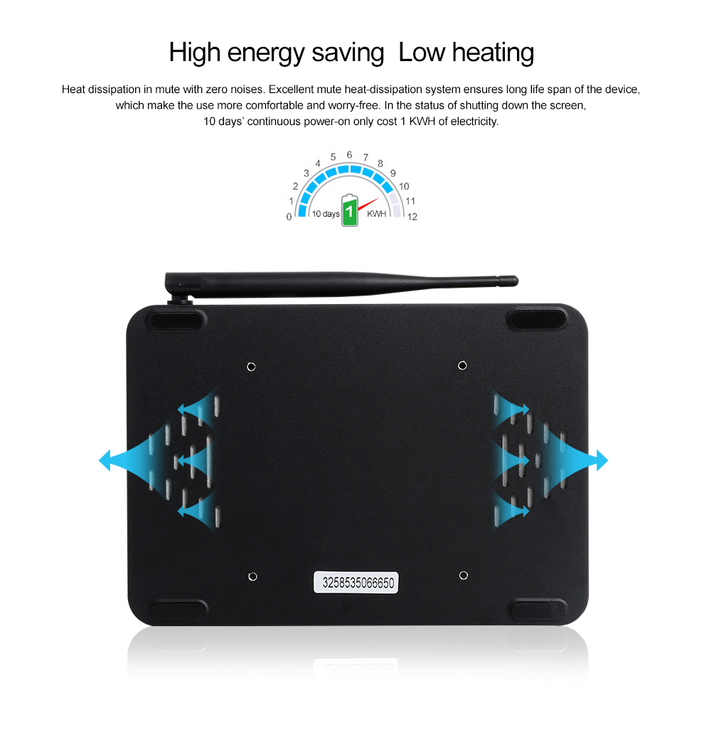 PIPO X11S 8.9 Inch Licensed Windows 10 Android 5.1 Dual OS Mini PC 2GB/32GB Intel Cherry Trail Z8350 WiFi Gigabit LAN Bluetooth HDMI - Black