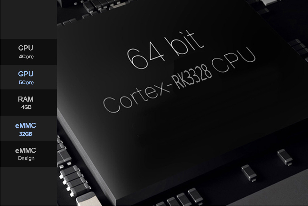 H96 MAX H2 4GB/32GB Android 7.1 RK3328 KODI 17.3 4K TV BOX 2.4G/5G WIFI Blutooth USB3.0 HDMI - Black