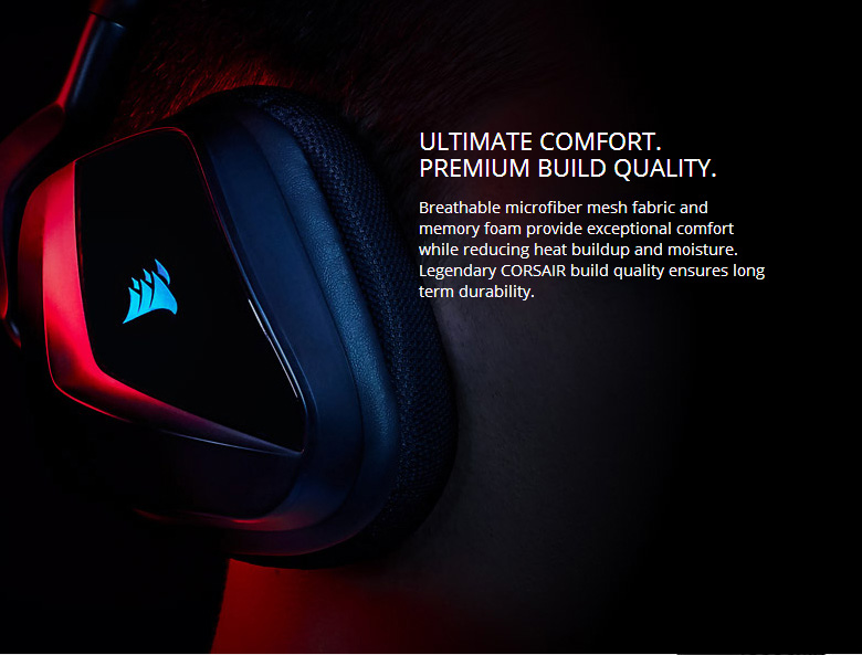 CORSAIR VOID PRO RGB USB Gaming Headset 50mm Drivers Dolby 7.1 Surround Sound for PC - Black