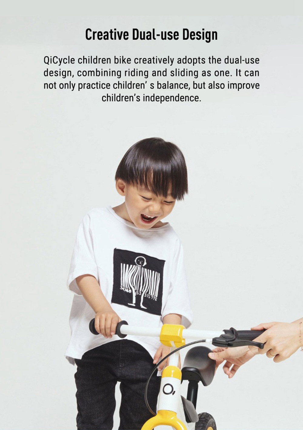 Xiaomi Mijia QiCycle Dual Use Safe Bike For Children Tricycle Scooter Ergonomic Design - Blue + Pink