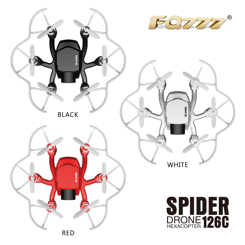 Bundle FQ777-126C MINI Spider Drone RTF White + Extra 3.7V 25C 220mAh Battery
