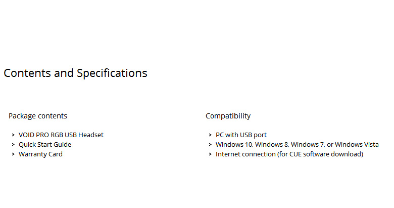 CORSAIR VOID PRO RGB USB Gaming Headset 50mm Drivers Dolby 7.1 Surround Sound for PC - Black