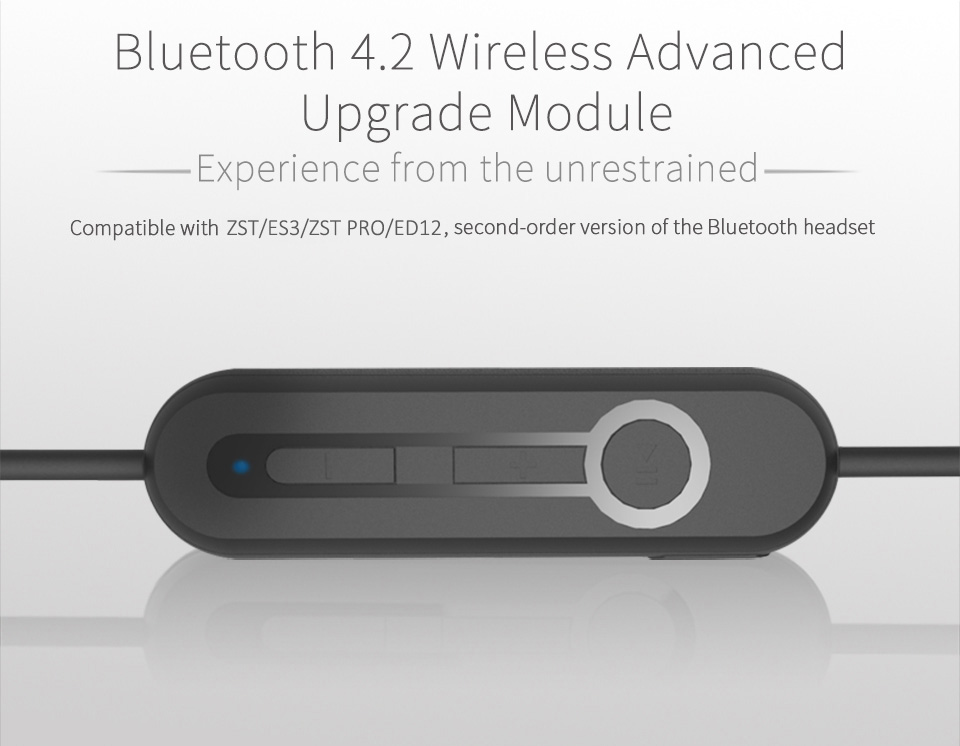 KZ Bluetooth Module Upgrade Detachable Cord Low Battery Alarm On-cord Control for ZST ED12