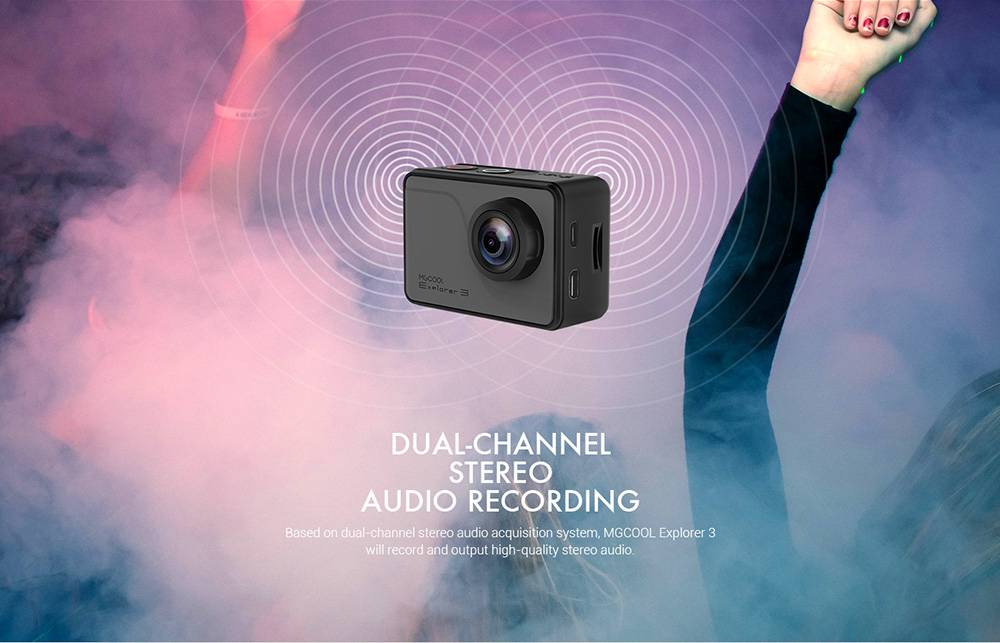 MGCOOL EXPLORER 3 iCatch V50 Panasonic 34112 2.0 TFT Action Camera Native 4K WiFi 170 Degree Wide Angle 7G Lens - Black