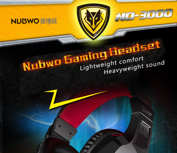 NUBWO No-3000 Gaming Stereo Headset with Microphone and Volume Control - Black and Blue
