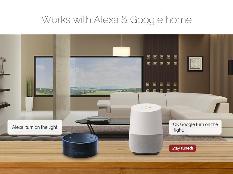 Geekbes WiFi Smart Touch Switch 2 gang Glass Panel Timing APP Control with Amazon Alexa Google Home -White/US Plug