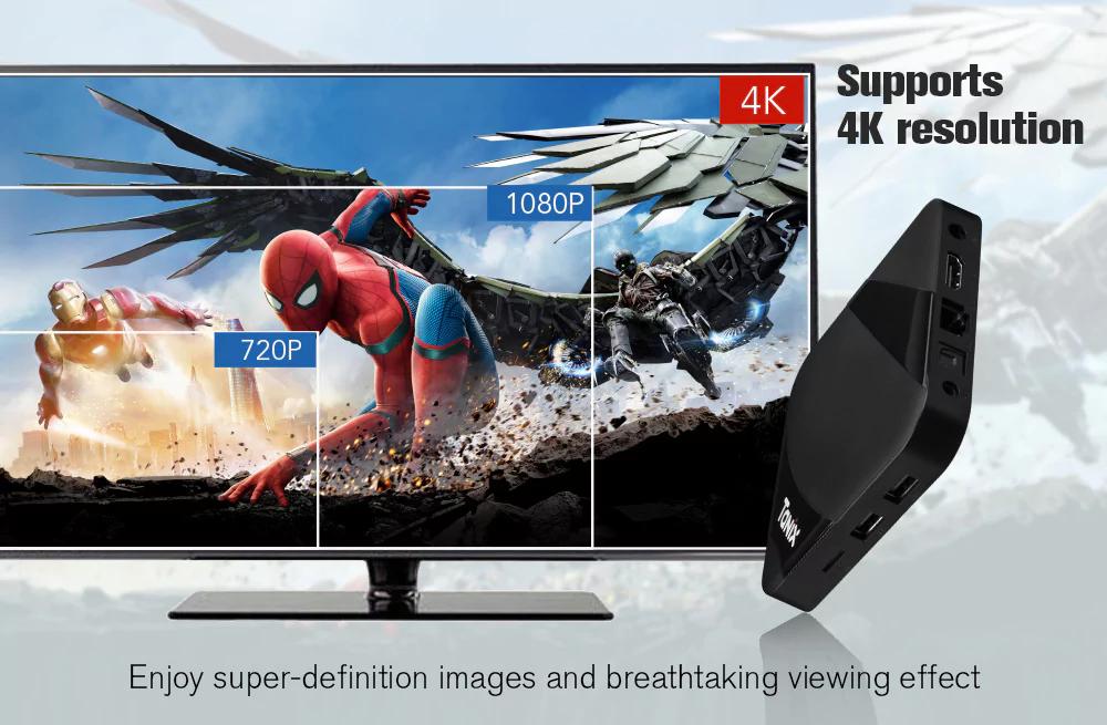 Tanix TX3 Max Android 7.1 2GB/16GB Amlogic S905W 4K TV Box 2.4GHz WiFi LAN Bluetooth 4.1 H.265 HDMI - Black