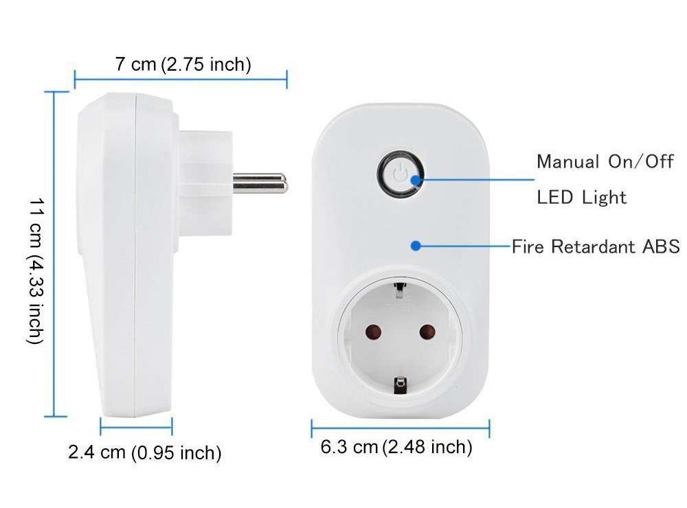 Geekbes EPS-15 Smart WiFi Socket Remote Voice Control Two-way Timing Feedback Smart Home Work with Alexa -White/EU Plug