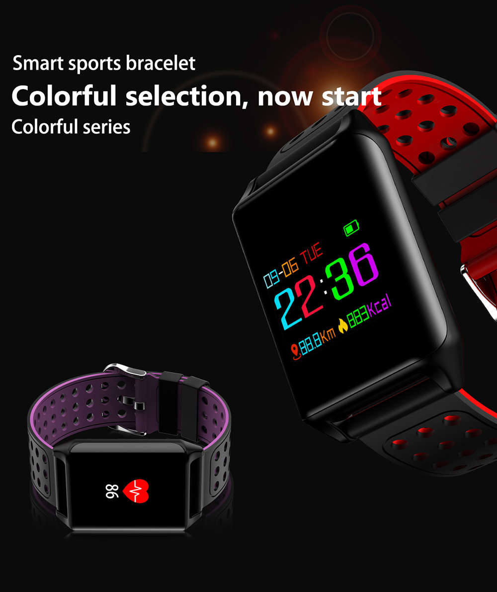 LYNWO M7 Smart Bracelet Heart rate Blood Oxygen Blood Pressure Monitor Fitness Tracker IP67 Water Resistant Compatible With IOS Android Stainless Steel - Black