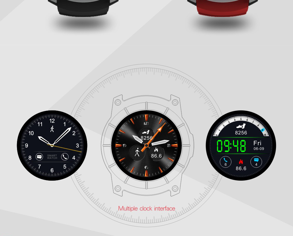 Makibes G05 Smartwatch GPS Bluetooth MTK2503 32GB TF Card SMS Reminder Multi-mode Sports Compatible with iOS Android - Black