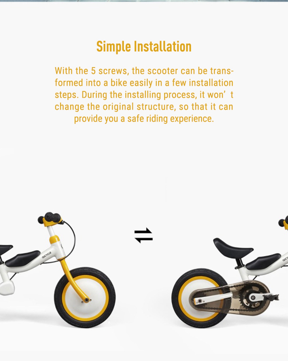 Xiaomi Mijia QiCycle Dual Use Safe Bike For Children Tricycle Scooter Ergonomic Design - Blue + Pink