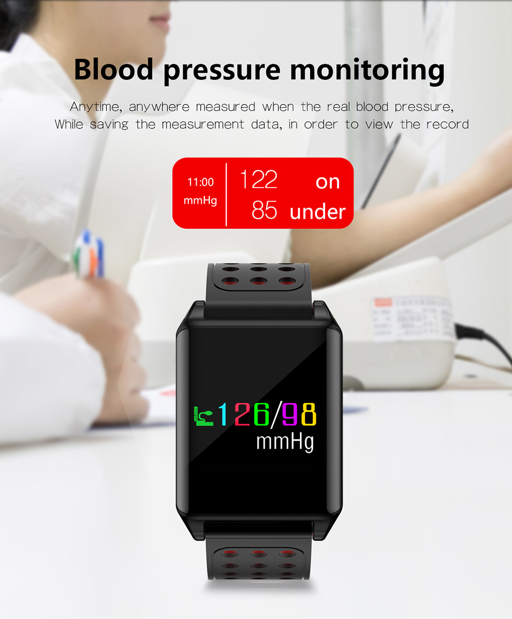 LYNWO M7 Smart Bracelet Heart rate Blood Oxygen Blood Pressure Monitor Fitness Tracker IP67 Water Resistant Compatible With IOS Android Stainless Steel - Black