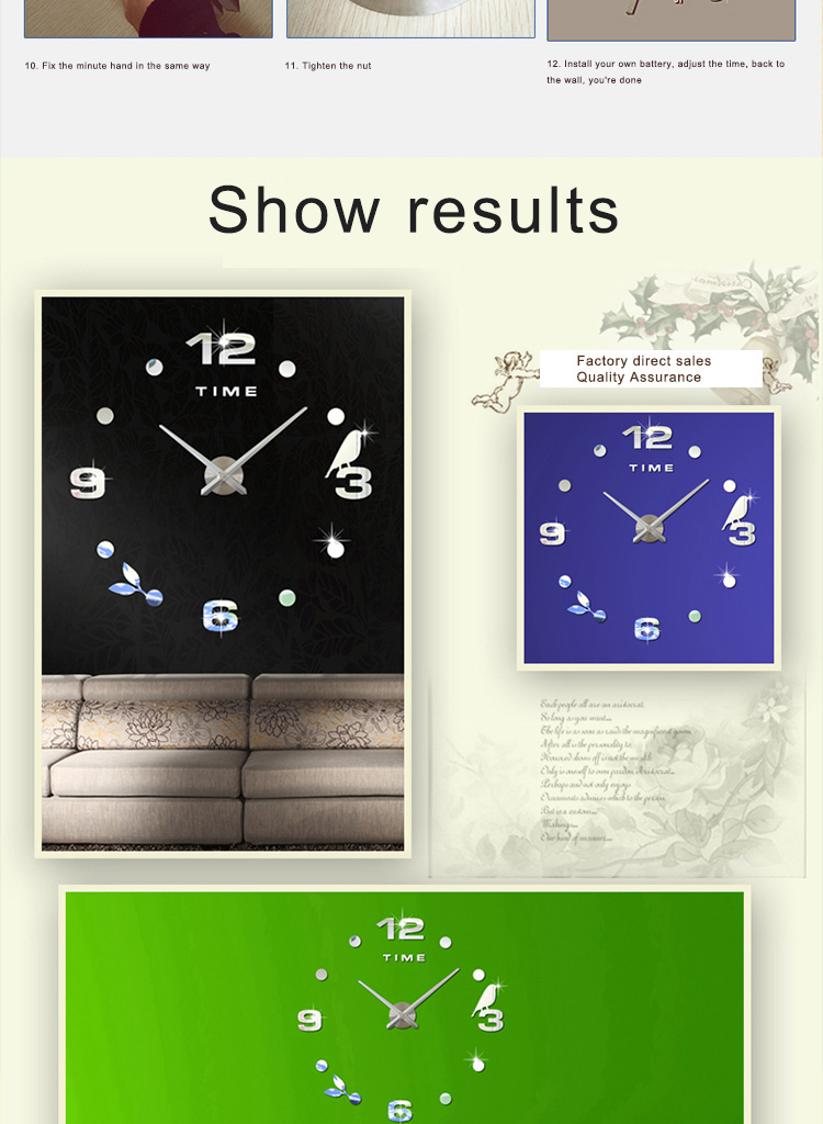 M.Sparkling 3M006 Home Decoration Wall Clock EVA Foam Material DIY Clock -Black