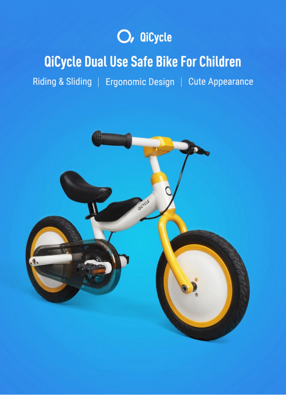 Xiaomi Mijia QiCycle Dual Use Safe Bike For Children Tricycle Scooter Ergonomic Design - Blue + Pink