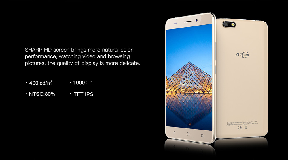 AllCall Madrid 5.5 Inch Smartphone HD 2.5D Curved Screen 8.0MP Camera 8GB MT6580A Quad Core Android 7.0 2600mAh - White