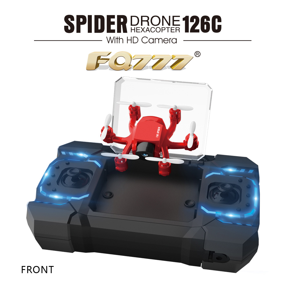 Bundle FQ777-126C MINI Spider Drone RTF White + Extra 3.7V 25C 220mAh Battery