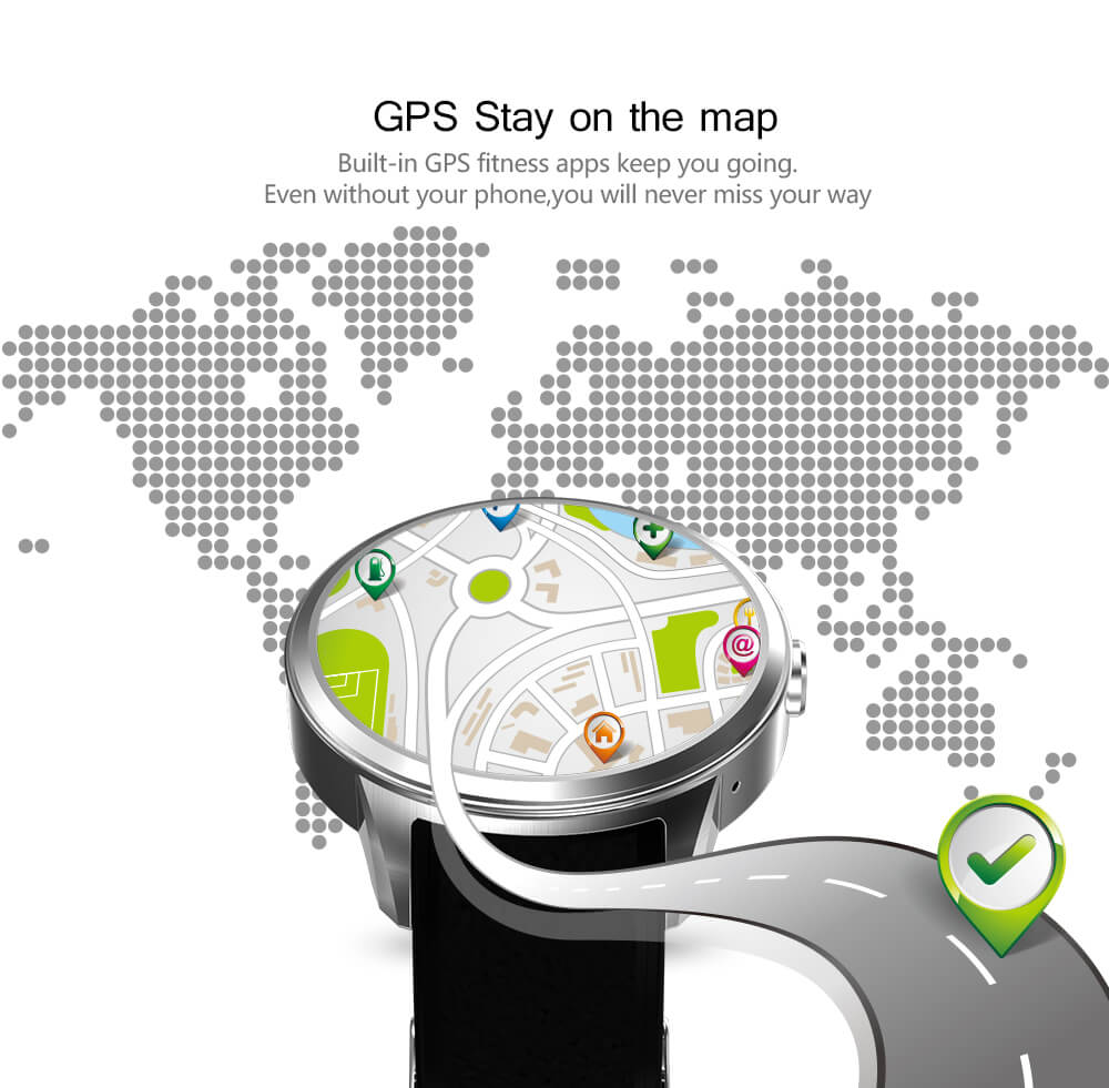 X200 3G Android 5.1 Smart Watch Phone MTK6580 Nano Sim Heart Rate Monitor Camera Pedometer Wifi GPS 1GB/16GB - Silver