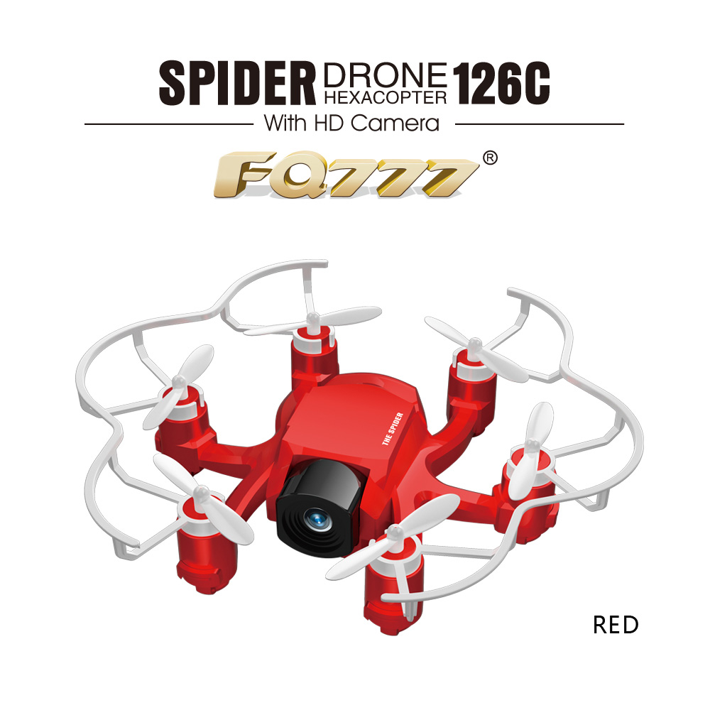 Bundle FQ777-126C MINI Spider Drone RTF White + Extra 3.7V 25C 220mAh Battery