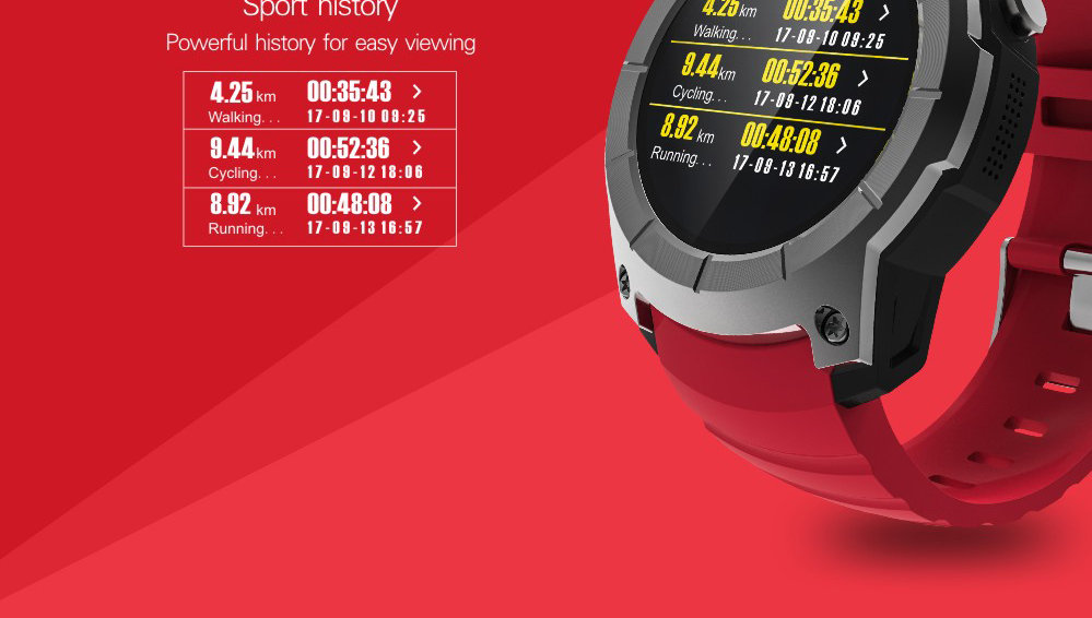 Makibes G05 Smartwatch GPS Bluetooth MTK2503 32GB TF Card SMS Reminder Multi-mode Sports Compatible with iOS Android - Black