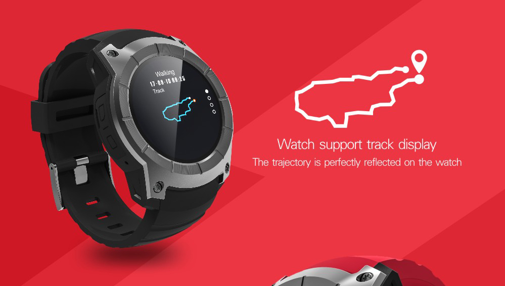 Makibes G05 Smartwatch GPS Bluetooth MTK2503 32GB TF Card SMS Reminder Multi-mode Sports Compatible with iOS Android - Black