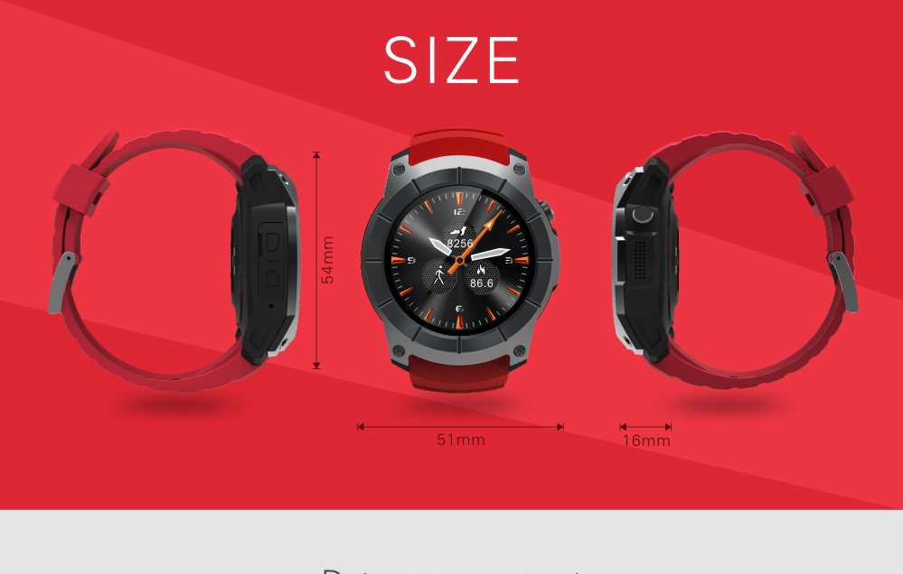 Makibes G05 Smartwatch GPS Bluetooth MTK2503 32GB TF Card SMS Reminder Multi-mode Sports Compatible with iOS Android - Black
