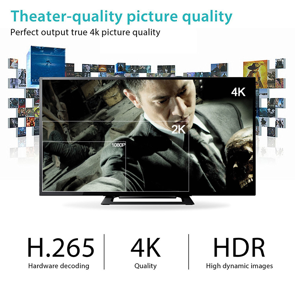 ULEWELL Z28 MINI Android 7.1 RK3328 2GB/16GB 4K TV Stick WIFI Bluetooth USB3.0 H.265 HDR Support DLNA Miracast DRM - Black