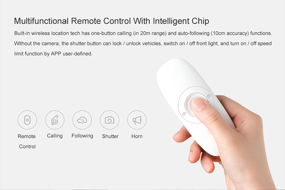 Xiaomi Mi Scooter Plus + Xiaomi PTZ Gimbal Camera 35KM Endurance Alloy Underpan Connect With Camera Automatic Follow - White