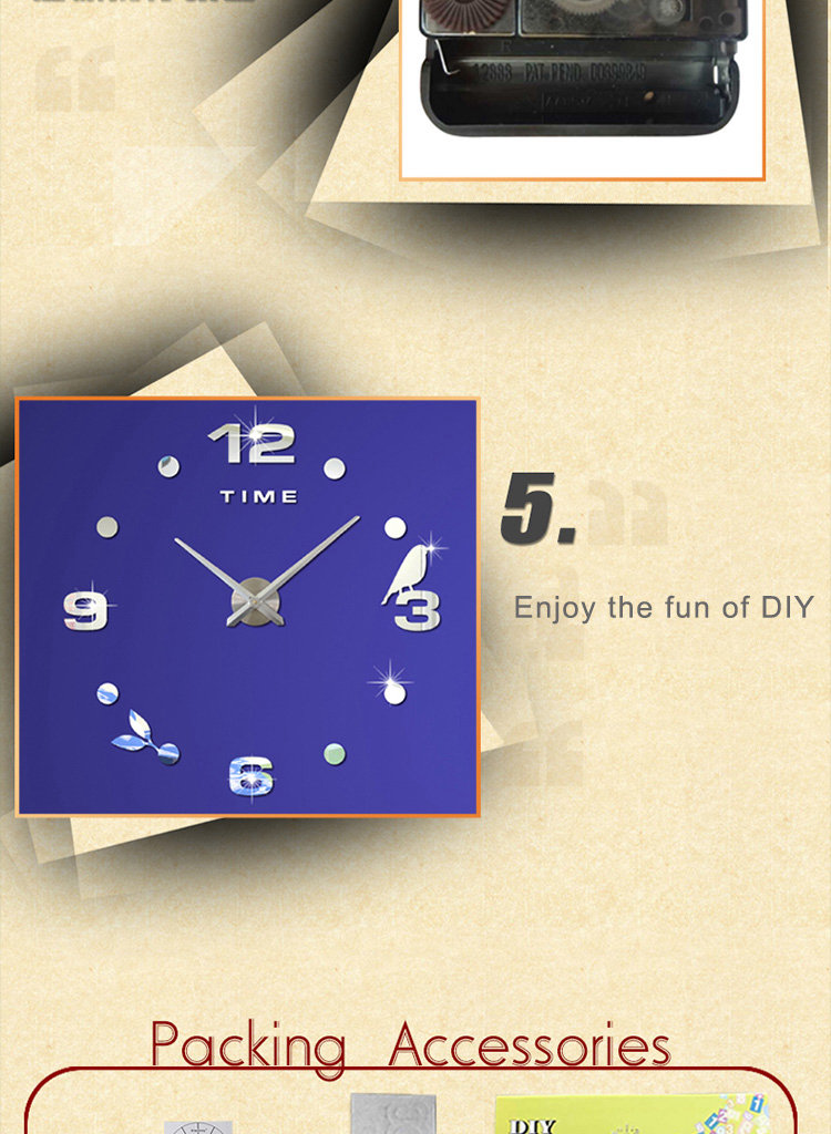 M.Sparkling 3M006 Home Decoration Wall Clock EVA Foam Material DIY Clock -Black