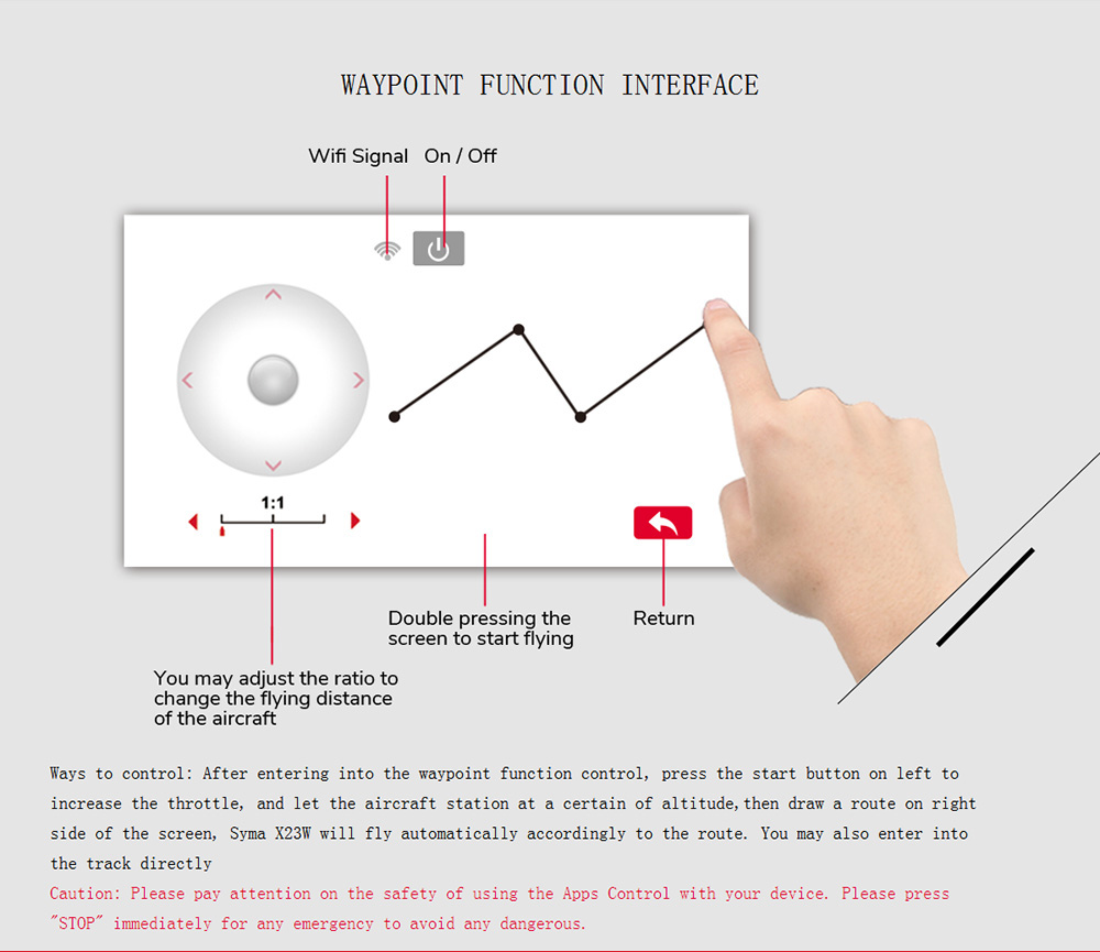 Syma X23W WIFI FPV RC Quadcopter with Camera Headless Altitude Hold Mode RTF - Black