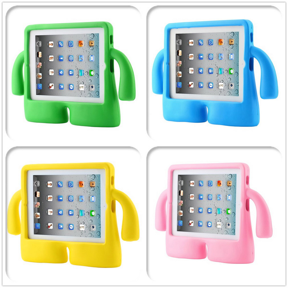 Child Protecting Cover Handle Foam Case Cover Stand For Apple For iPad 2/3/4 - Blue
