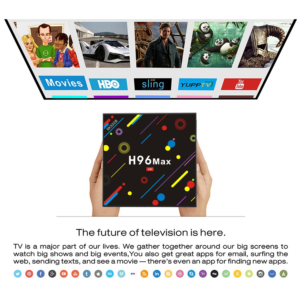 H96 MAX H2 Colorful Edition 4GB/32GB Android 7.1 RK3328 KODI 17.3 4K TV Box 2.4G/5G WiFi LAN Blutooth USB3.0 HDMI