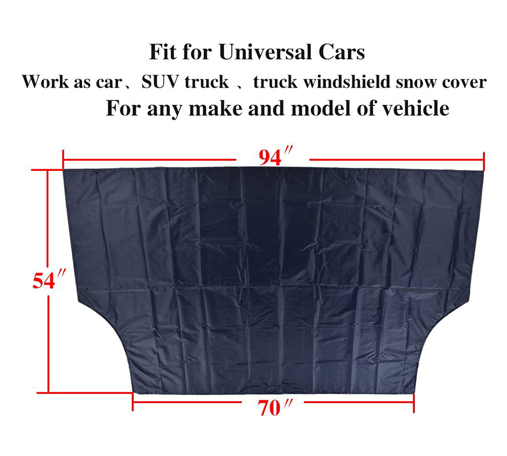 Rectangle Windscreen Snow Cover Windshield Magnet Dual Use Universal - Black + Silver