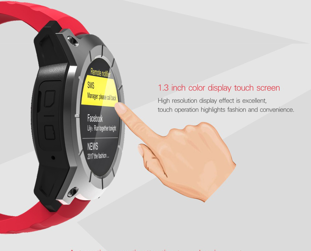 Makibes G05 Smartwatch GPS Bluetooth MTK2503 32GB TF Card SMS Reminder Multi-mode Sports Compatible with iOS Android - Black