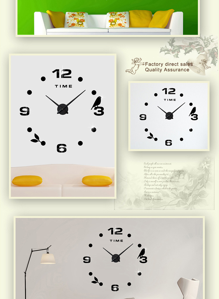 M.Sparkling 3M006 Home Decoration Wall Clock EVA Foam Material DIY Clock -Black