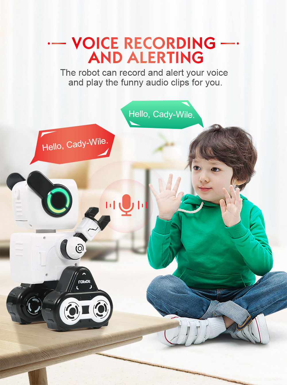 JJRC R4 Cady Wile 2.4G Money Management Sound Interaction Gesture Sensor Control RC Robot - Red
